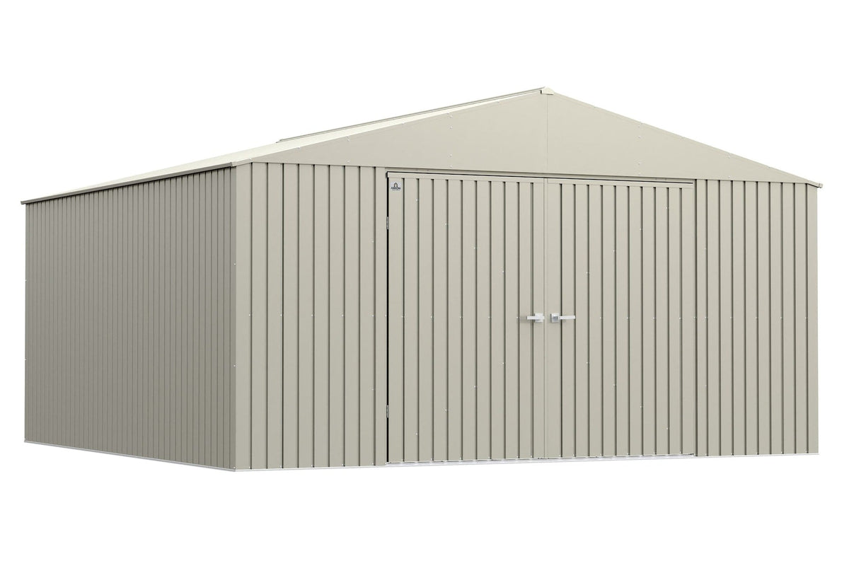 Arrow Elite 14x14-ft Cool Grey Corrosion-Resistant Steel Storage Shed