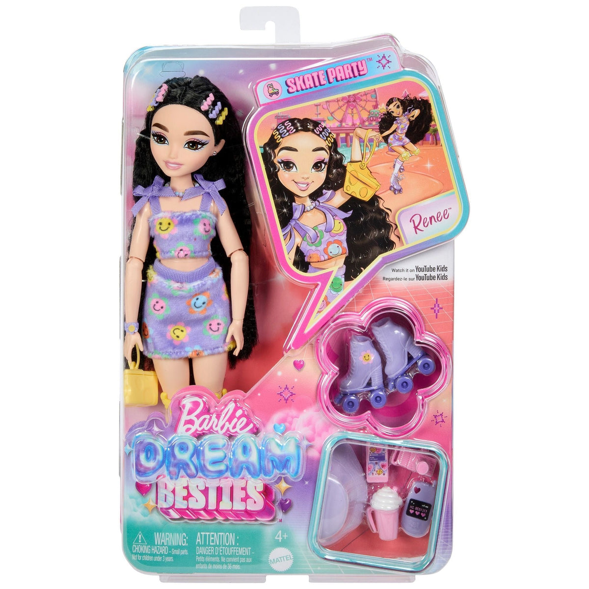 Barbie Dream Besties Skate Party Core Fashion Doll for Ages 4+, Assorted Styles