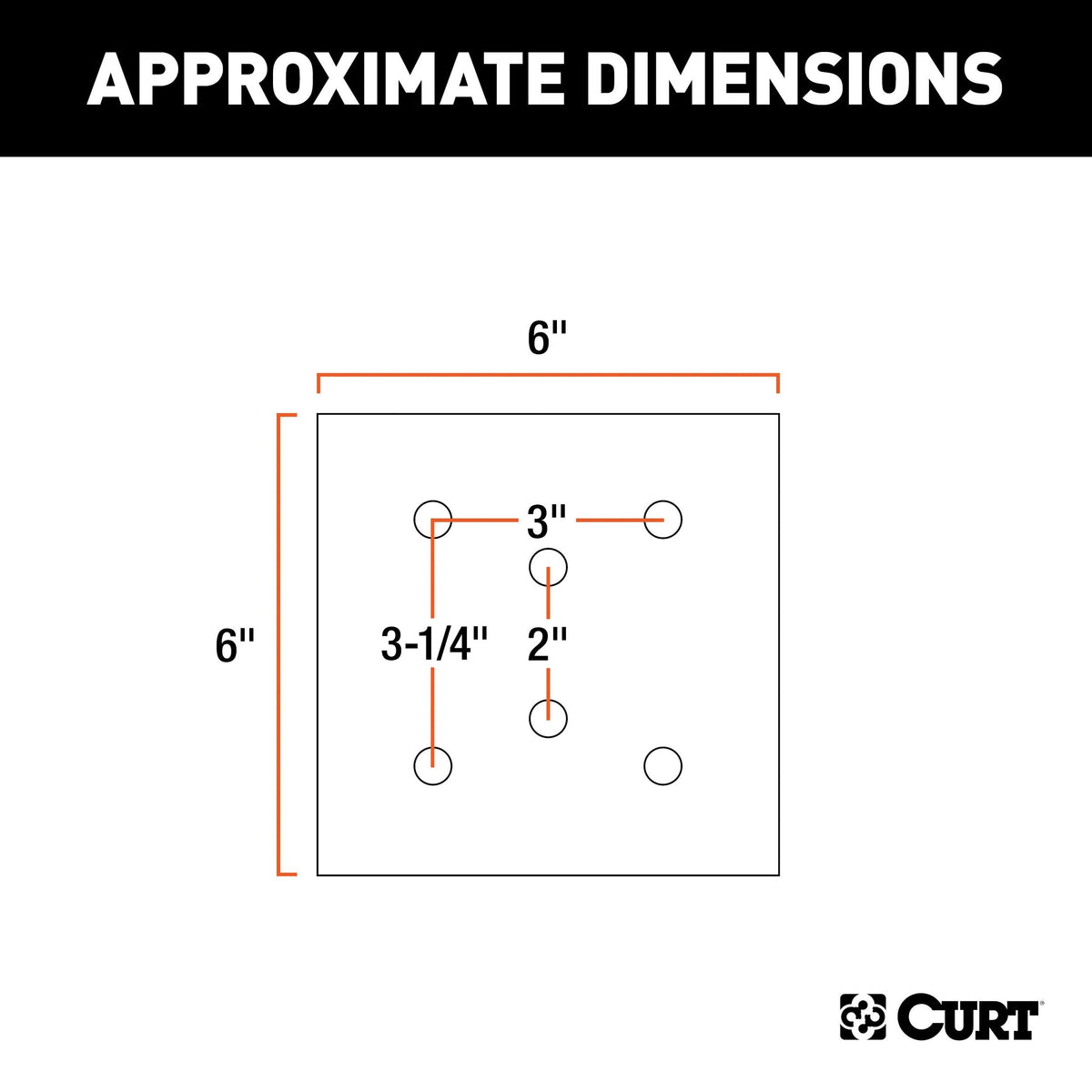 CURT 83607 Tie-Down Anchor Backing Plate, 6-in