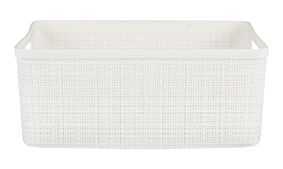 Curver Medium Jute Weave Nesting Storage Basket, White