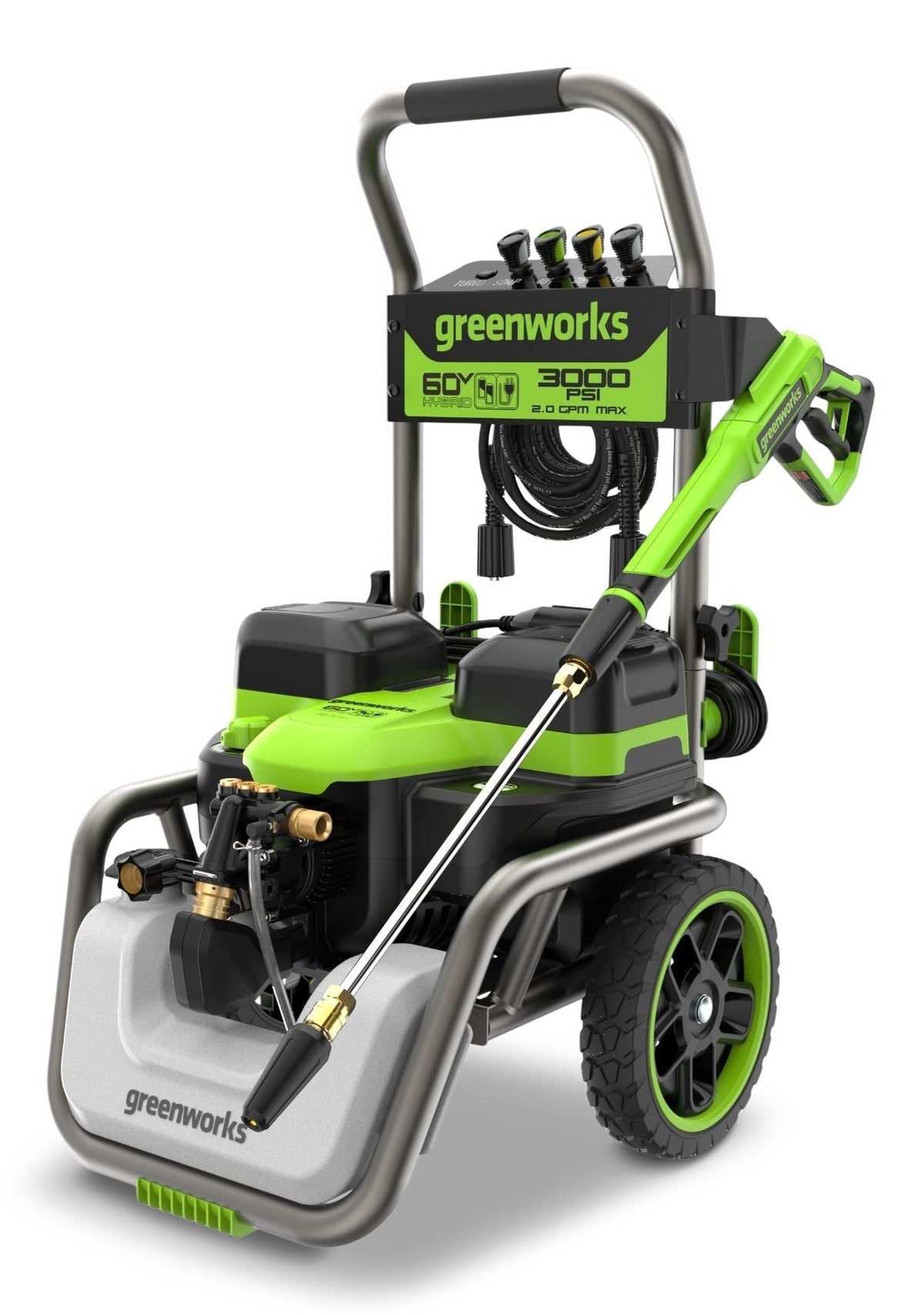 Greenworks 60V 3000PSI 2.0GPM Hybrid AC/DC Pressure Washer, Tool Only