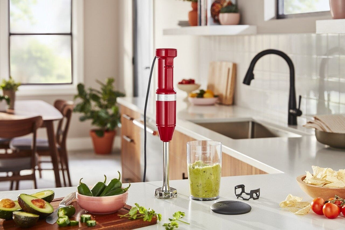 KitchenAid Variable Speed Corded Hand Blender with Blending Jar, Empire Red