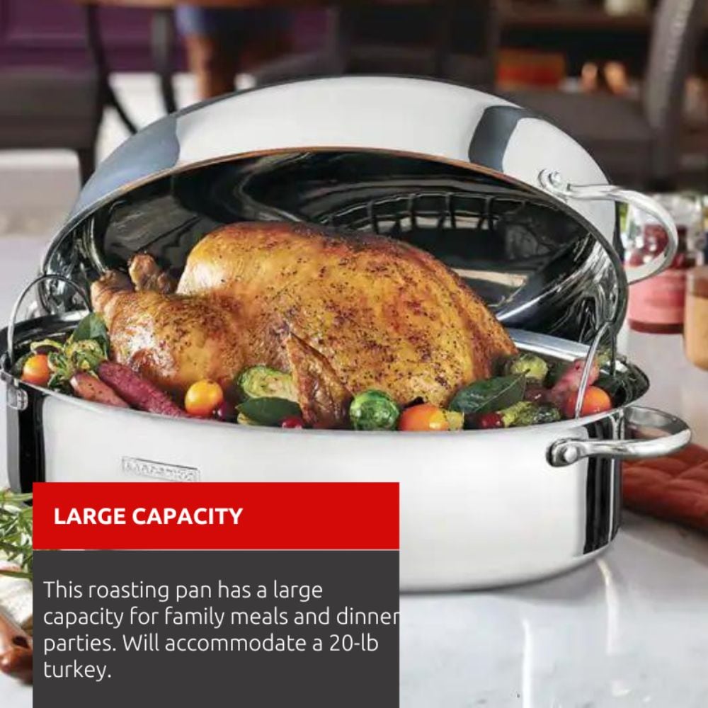 Lagostina 18/10 Stainless Steel Roaster with Removable Rack, 43 x 33cm
