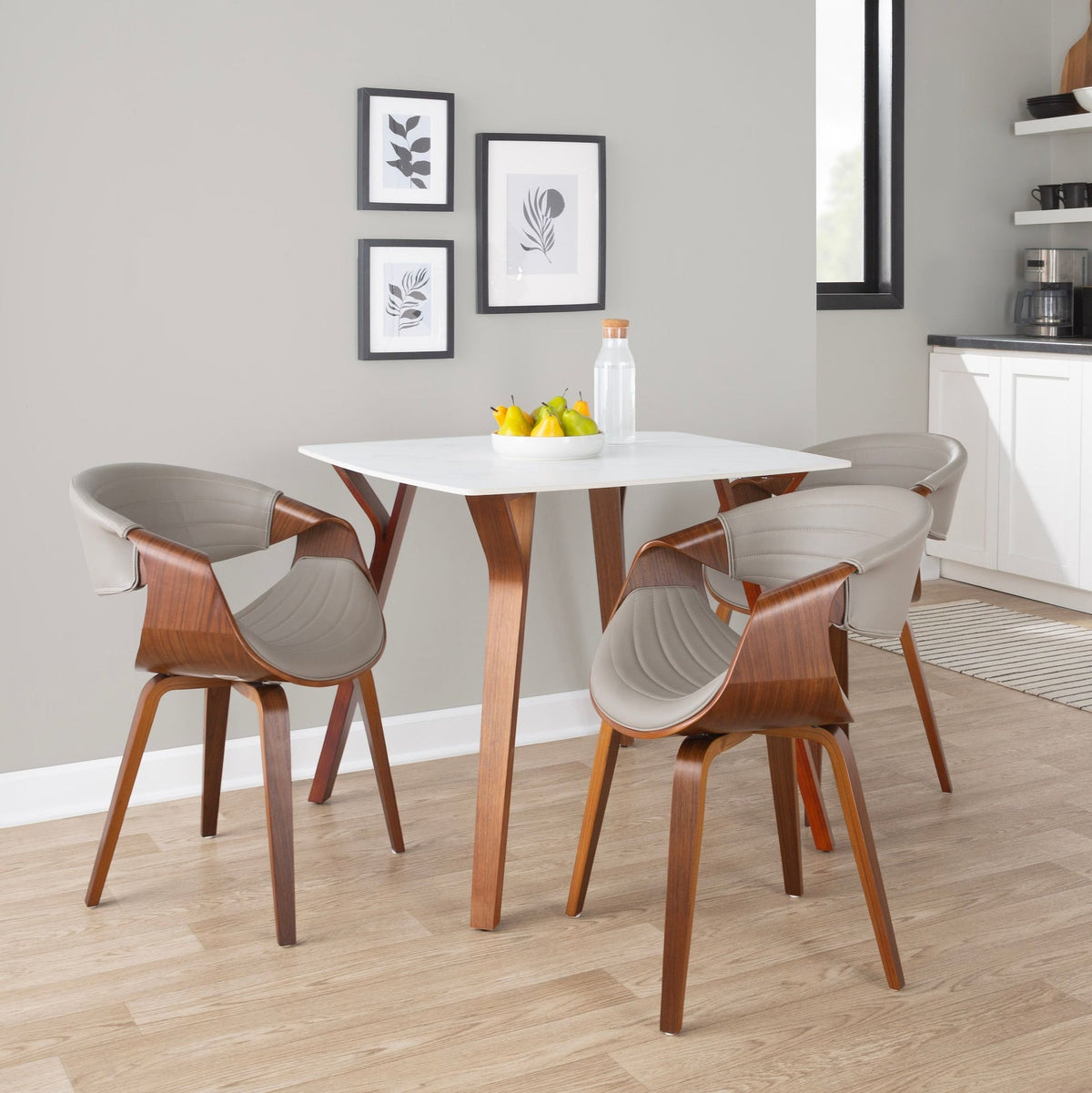 Lumisource Symphony Faux Leather Dining/ Accent Chair, Grey