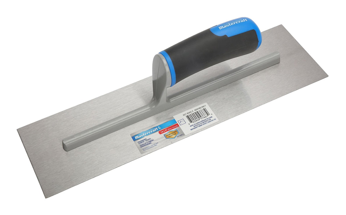 Mastercraft Ergonomic Steel Cement Trowel For Masonry & Concrete Work, 4 x 14-in