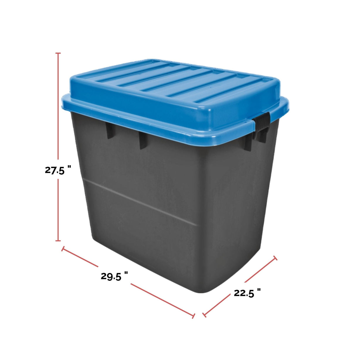 Mastercraft Heavy Duty Storage Box with Wheels and Latched Lid, 210-L, Black/Blue