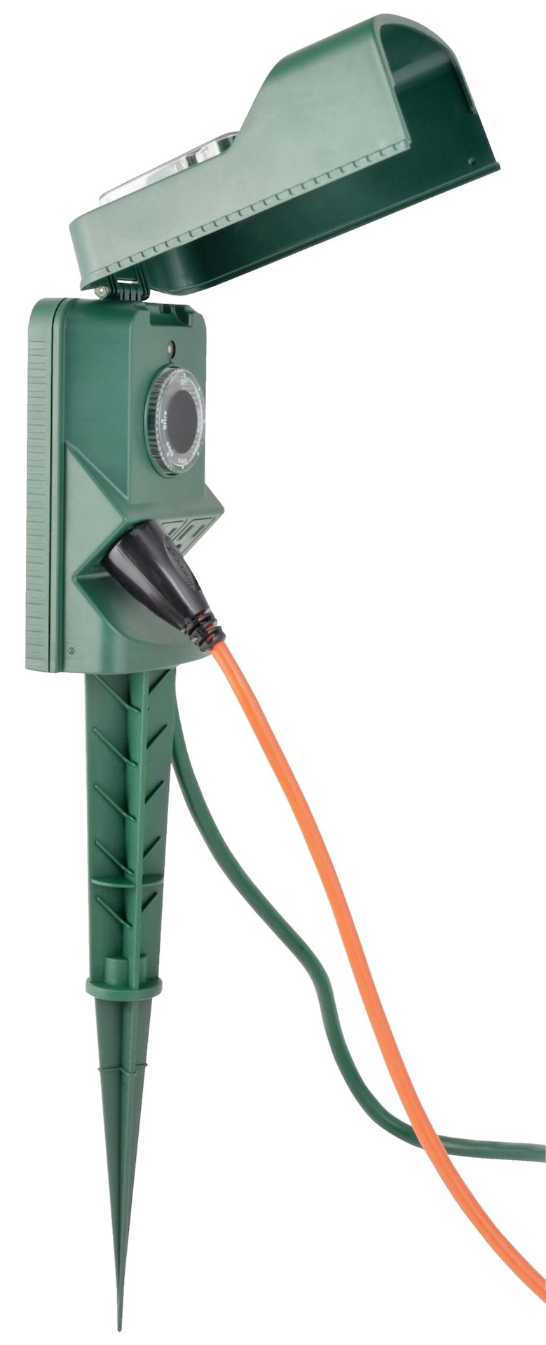 NOMA 3-Outlet Outdoor Power Stake with 6-ft Cord and Timer, Green