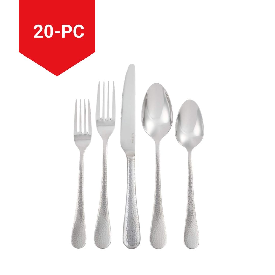 PADERNO Hammered Flatware Set, Serves 4, 20-pc