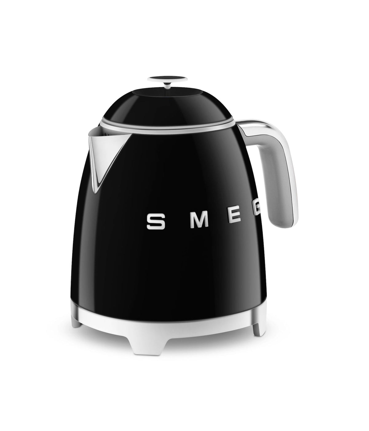 Smeg 50's 1400W Retro Style Electric Mini Countertop Kettle with Cordless Base, Black, 0.8-L