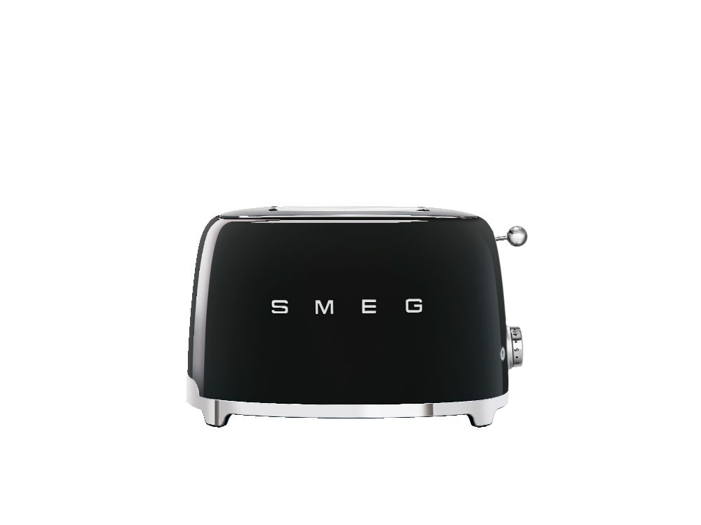 Smeg 50's Retro Style Wide Slot Pop Up Electric Toaster with 6 Settings, 2-Slice, Black