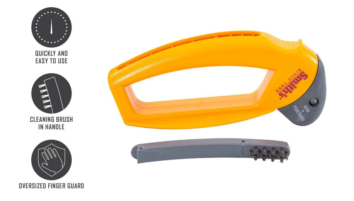 Smiths Axe and Machete Hand Sharpener with Soft-Grip Handle