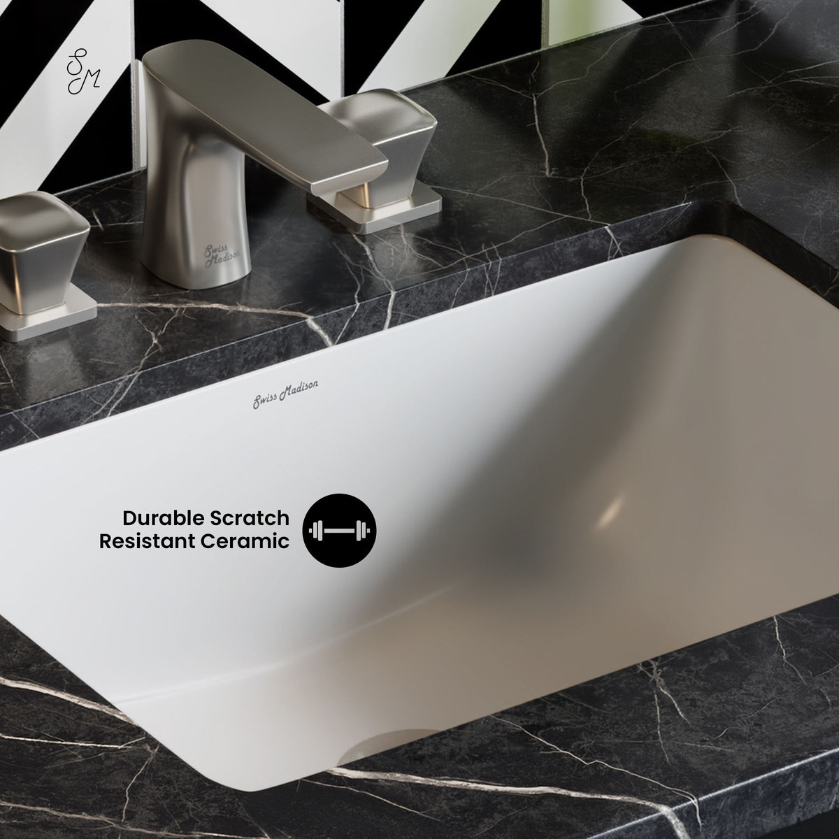 Swiss Madison Plaisir Rectangular Undermount Bathroom Sink, 21-in