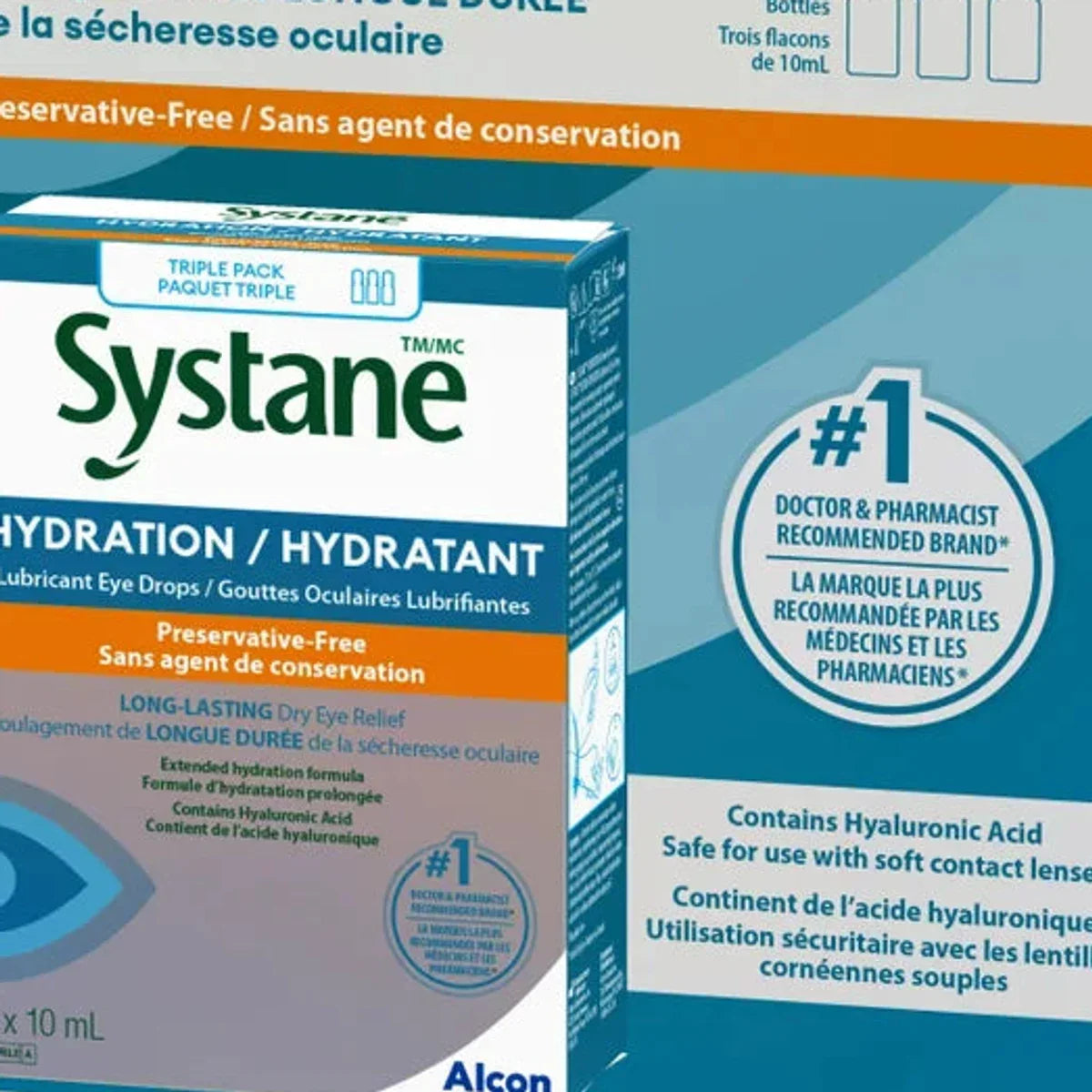 Systane Hydration Eye Drops, 3 x 10 mL