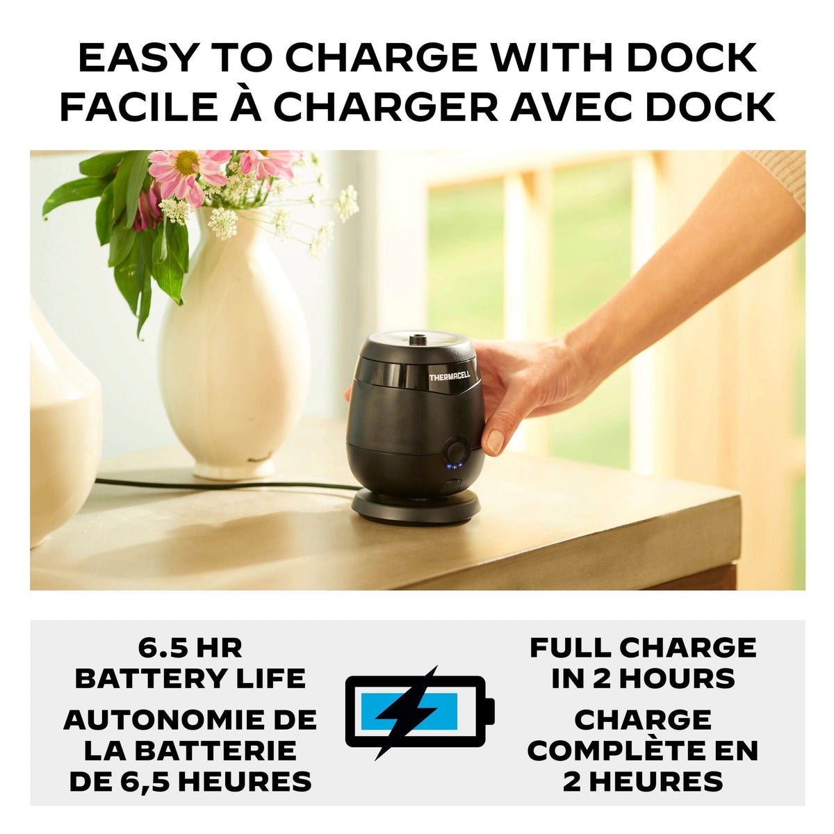 Thermacell E-ZoneGuard Patio+ Rechargeable Mosquito Repeller with 36-Hr Refill and 6.5-Hr Battery