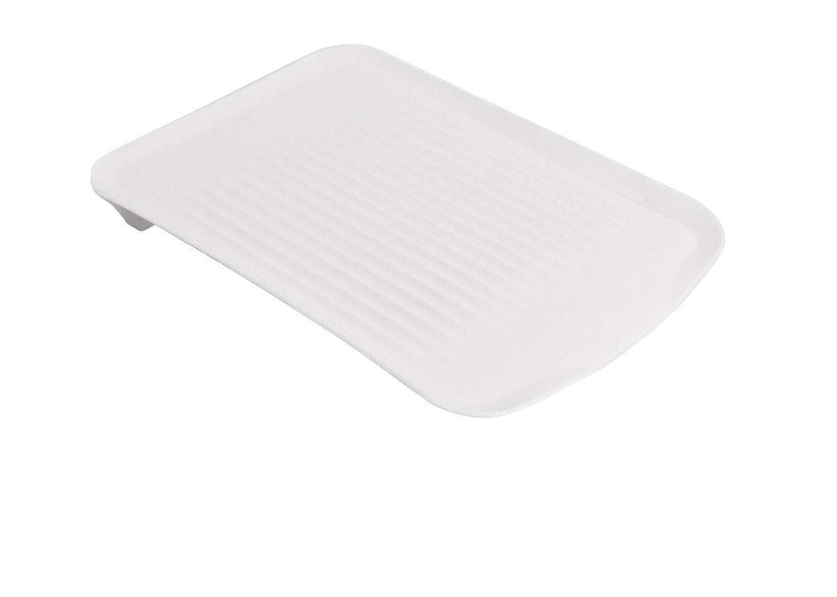 Type A Anti-Microbial Plastic Drainboard Tray For Kitchen Dish Drying Rack, White