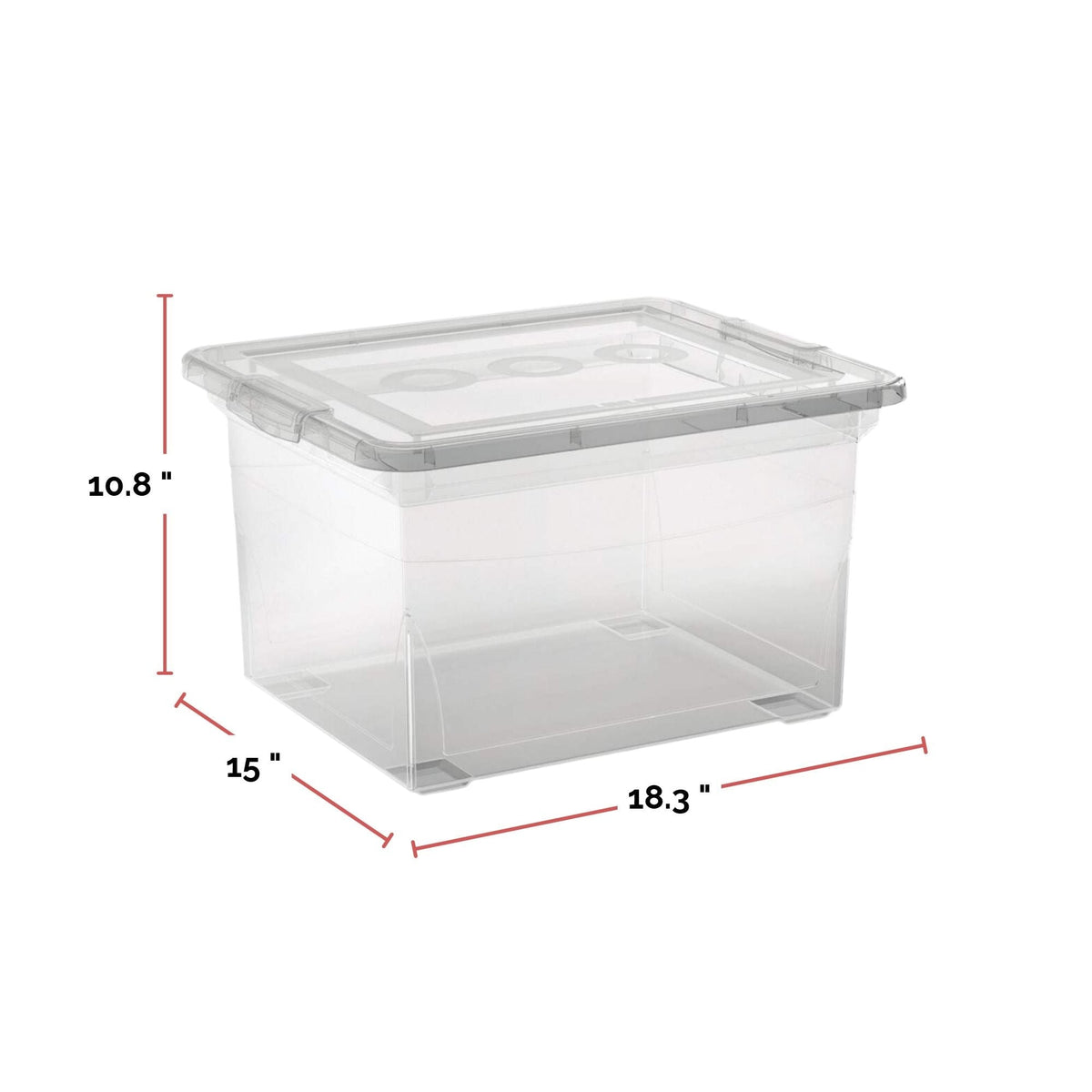 type A Clarity Transparent Filing Box with Lid, 32-L