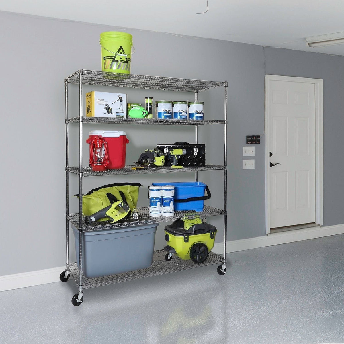 Vancouver Classics 5-Tier Steel Shelving Rack, 60-in x 24-in x 72-in
