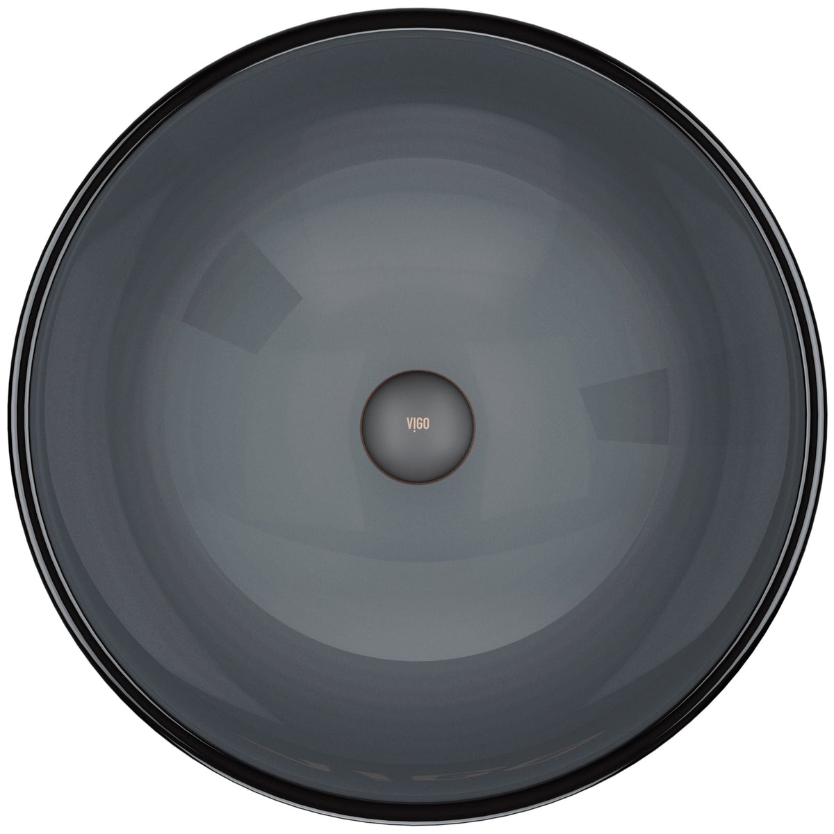 VIGO Sheer Glass Round Vessel Bathroom Sink/Basin with Deep Bowl, Black