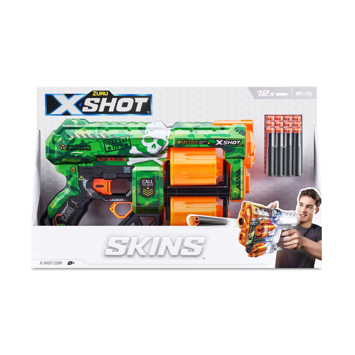 Zuru X-Shot Skins Dread, 7 Unique Designs, 12-Dart Capacity, Ages 8+
