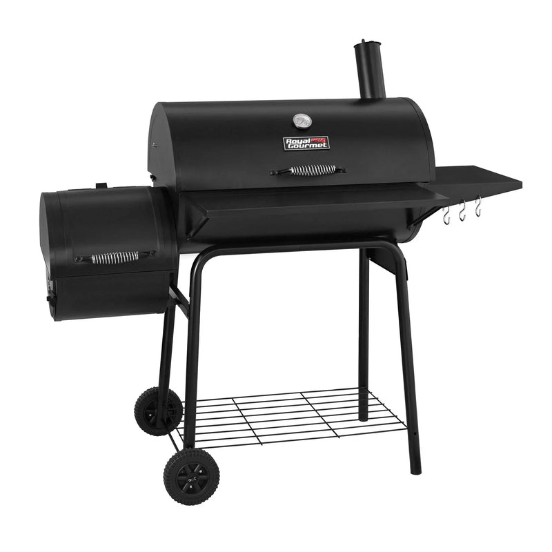Gourmet 30" BBQ Charcoal Grill and Offset Smoker E0