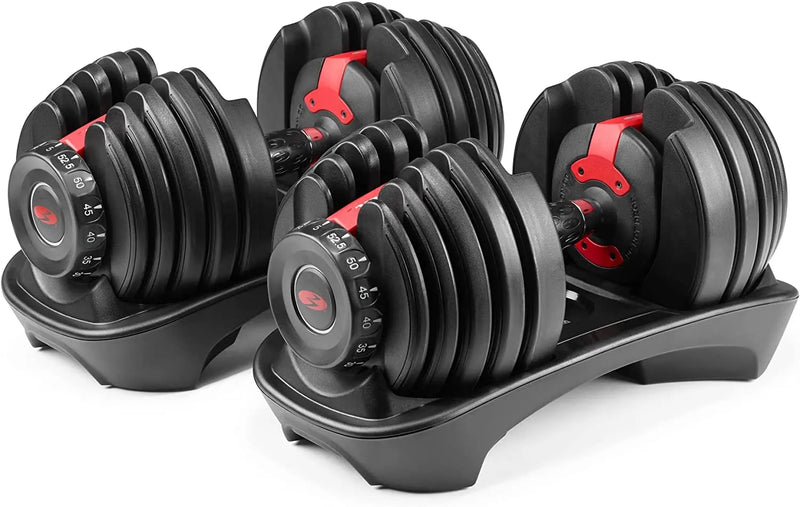 Bowflex SelectTech 552 Adjustable Dumbbells Pair, 5-52.5 lbs, Space-Saving Home Gym Equipment W4