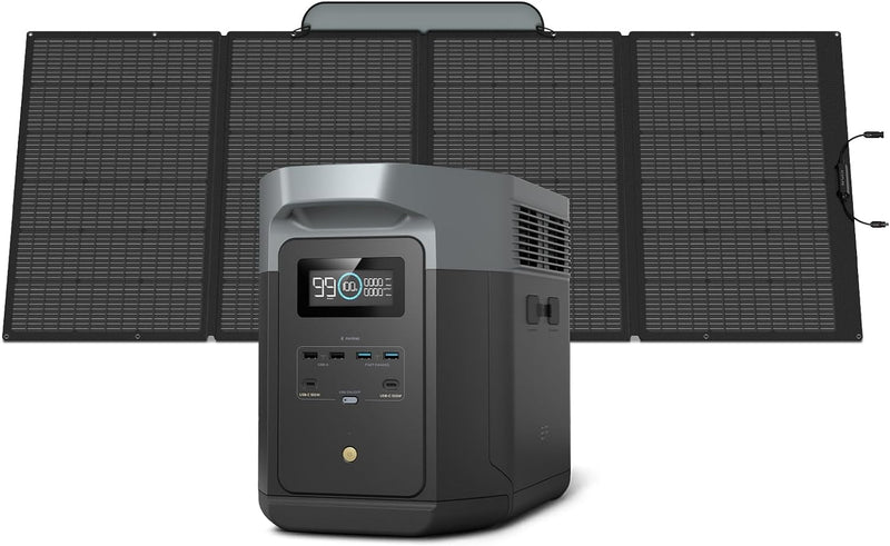 Portable Power Station DELTA 2 Max, 2400W LFP Solar Generator, Full Charge in 1 Hr, 2048Wh Solar Powered Generator for Home Backup(Solar Panel Optional) K2