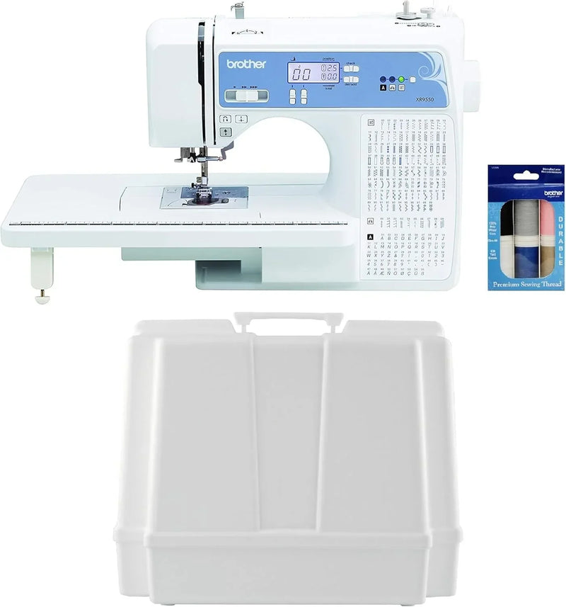 Brother Sewing and Quilting Machine, Computerized, 165 Built-in Stitches, LCD Display, Wide Table, 8 Included Presser Feet, White, 20x12x17 T0