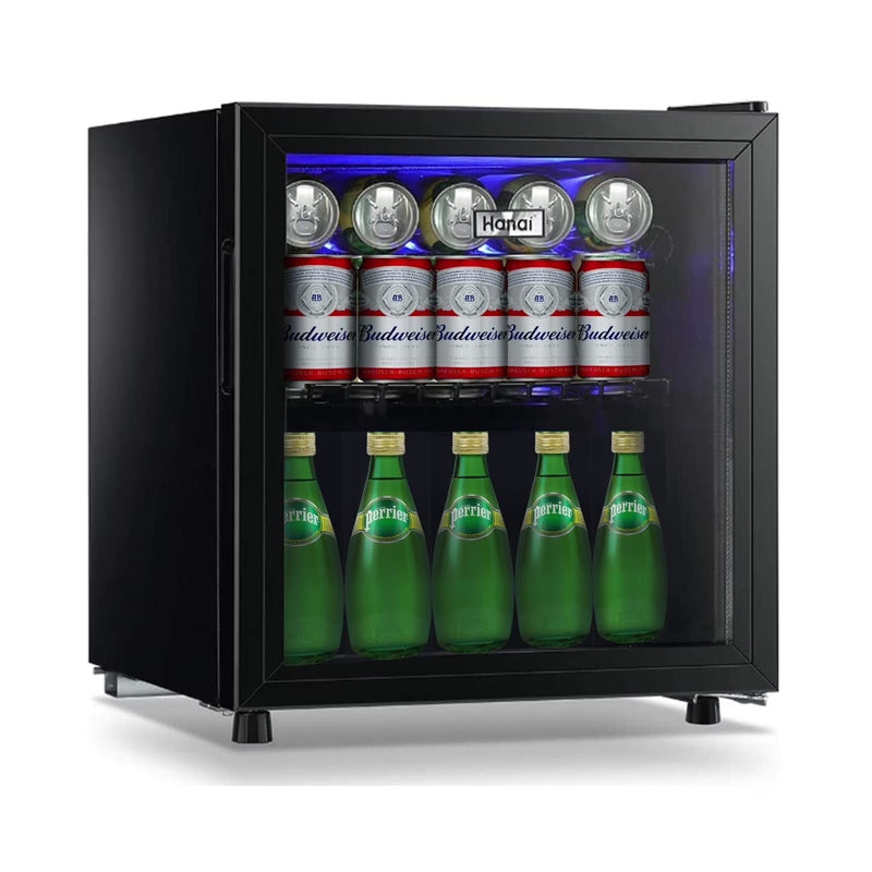 62-Can Beverage Cooler and Refrigerator, Small Mini Fridge for Home, Office or Bar with Glass Door and Adjustable Removable Shelves Perfect for... N7