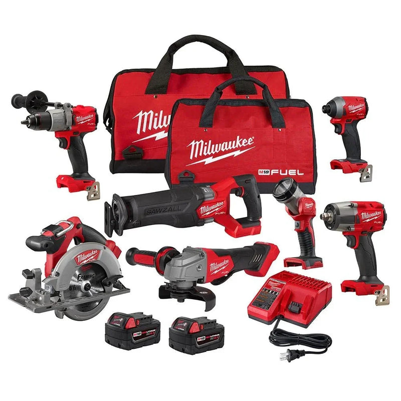 18V M18 Lithium-Ion Brushless Cordless 7-Tool Combo Kit 5.0 Ah D8