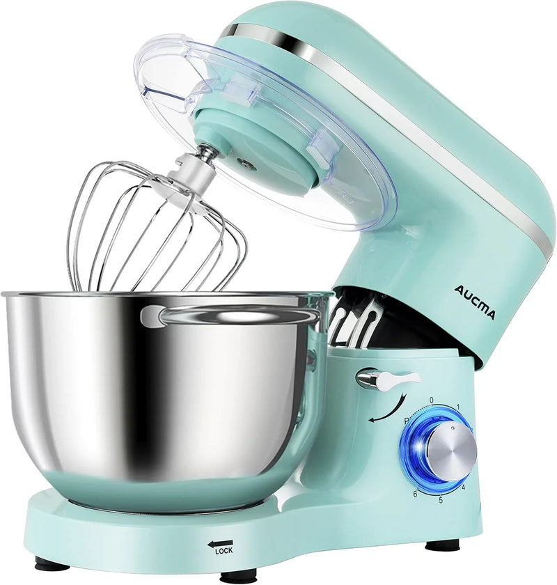 Vertical mixer, power 900 watts, capacity 8 gallons, large kitchen mixer, kitchen electric mixer with dough hook, whisk and stirring rod (blue, 8 gallons) F4