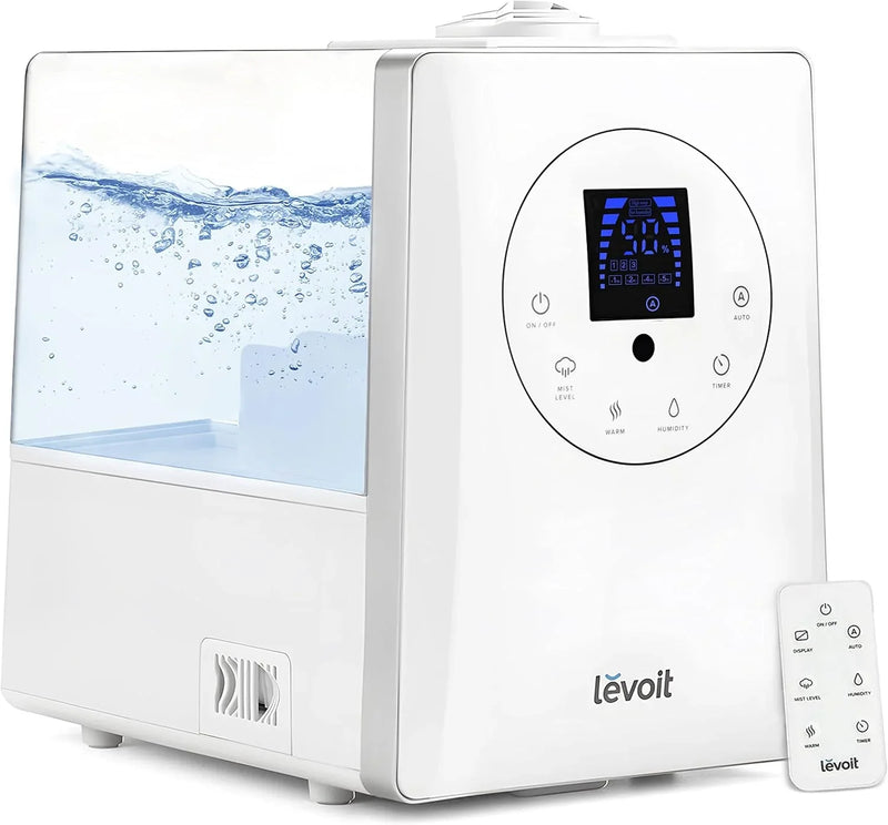 Intelligent evaporative humidifier, suitable for the entire home, with a coverage area of up to 3000 square feet, a capacity of 6 gallons, capable of continuous use for 72 hours, equipped with high-quality filters, featuring a dry mode, equipped with W2