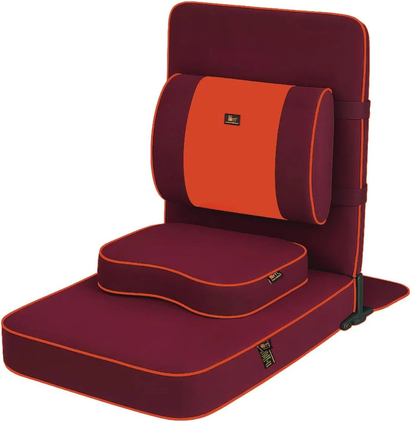 Ground chair, with backrest support | Adult yoga chair | Portable folding chair | Yoga chair with cushion and meditation pad | Black | 24x22 inches D7