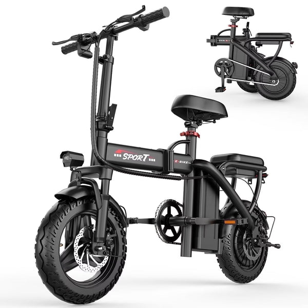 14 in Electric Bike with Dual Front Suspension 500W Folding Ebike, Up to 25Miles 20MPH, 48V Removable Lithium-Battery, 14 in Foldable Commuting... V8