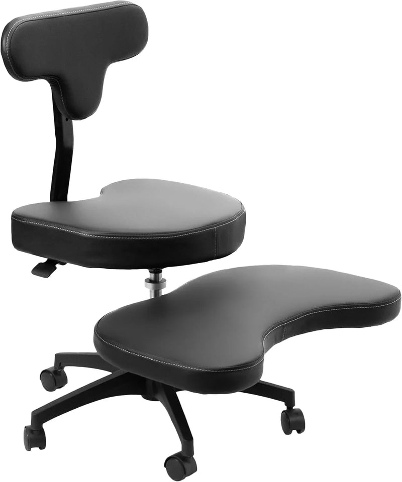 Cross-Legged Office Chair – Adjustable Height Floor Chair with Back Support for Yoga, Meditation, and ADHD (Black, CHAIR-CL02B-R) Z9