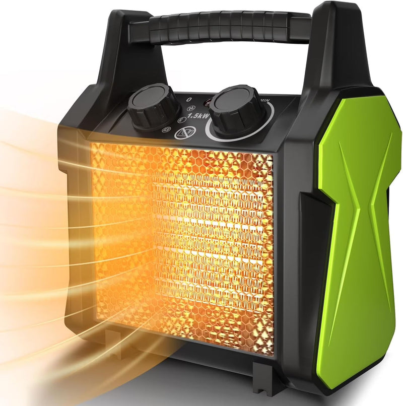 WarmHaven Outdoor Heater for Patio, Electric Space heater with Overheat Protection, 1500W Fast Heat PTC Ceramic Portable Garage Heater for... Q0