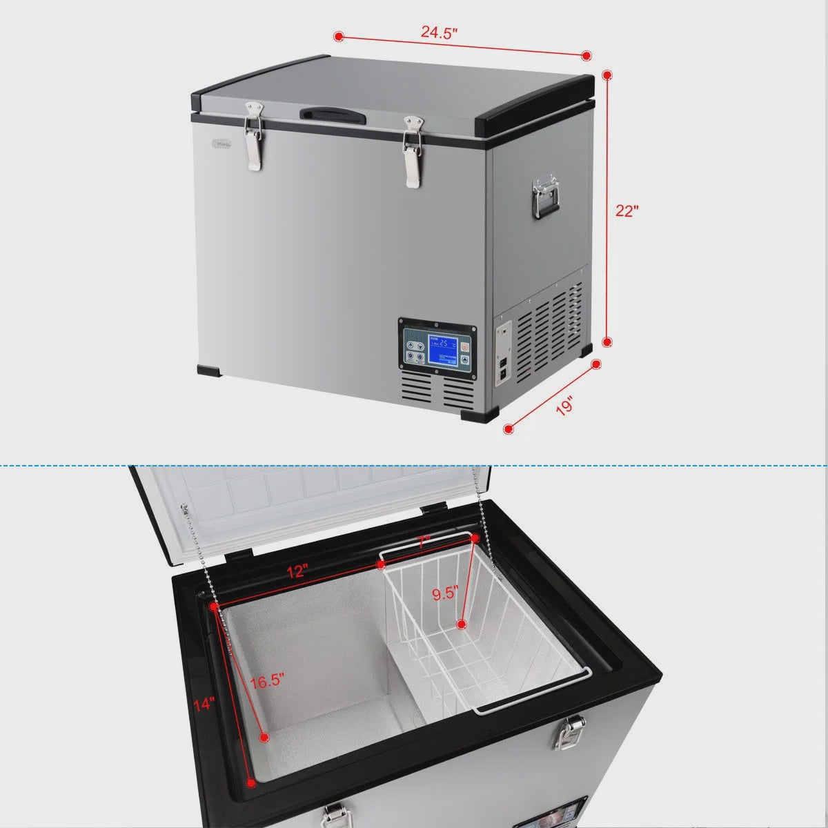 Costway 63-Quart Portable Electric Car Cooler Refrigerator / Freezer Compressor for RVs Camping