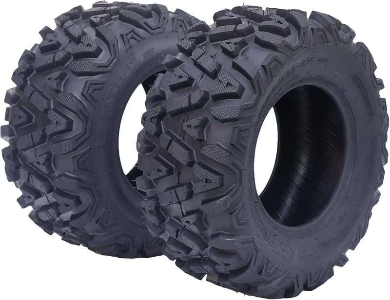 26x12x12 Atv Tires, Set of 2 Atv Tires 26x12-12 6PR, All Terrain Atv/Utv Off-Road Tires, Black E3