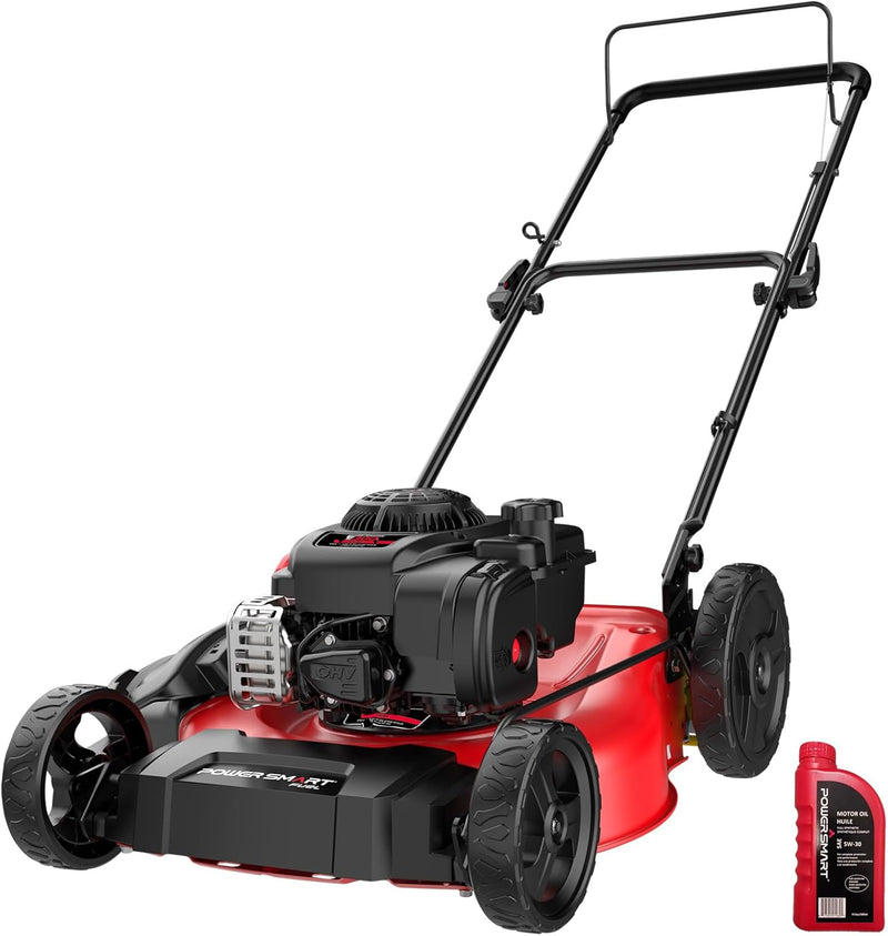 21" 2-in-1 Push Lawn Mower, 125cc Engine, Adjustable Cutting Height, Lightweight, Easy Assembly Y9