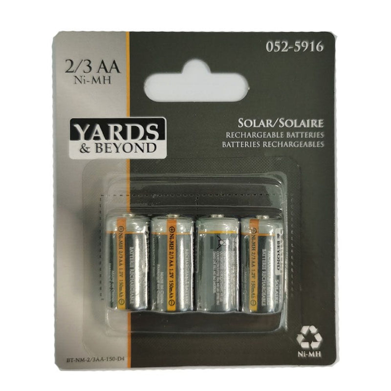 150mAh 2/3 AA Solar Rechargeable Batteries, 4-pk J6