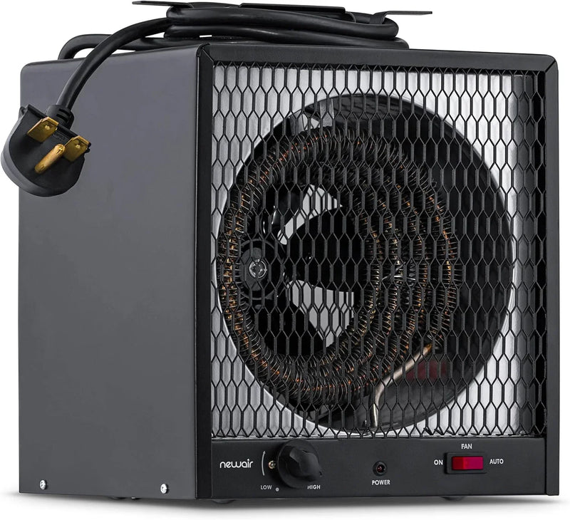 Portable Heater (240V) Portable Electric Garage Heater Heats Up to 600 sq. ft. with 6-Foot Cord Wrap and Carrying Handle | 5600 Watt Portable Electric Shop Heater for Garage and Work Shop D7