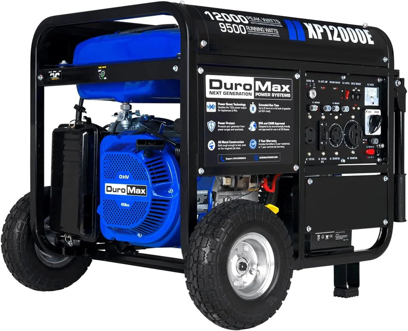 13,000-Watt Dual Fuel Portable Generator - Gas & Propane, Electric Start, Whole Home Backup Power, Transfer Switch Ready, RV & Emergency Ready T4