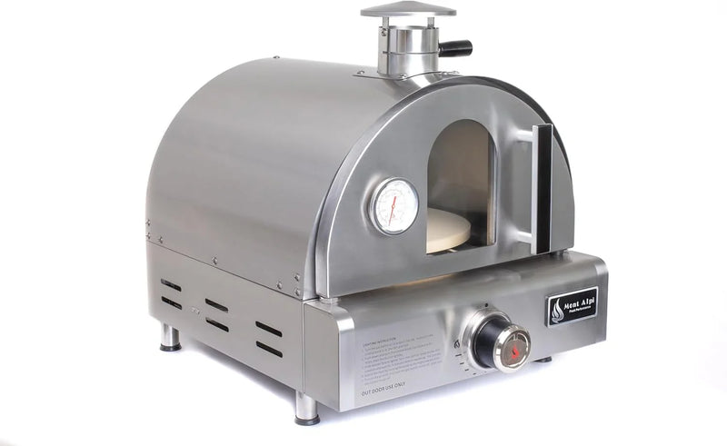 MAPZ-SS 12000 BTU Multi-Fuel Countertop Table Top Stainless Steel Portable Outdoor Cooking Kitchen Backyard Propane Gas Pizza Making Baking Oven Roasting Grill - Pizza Stone Included S5