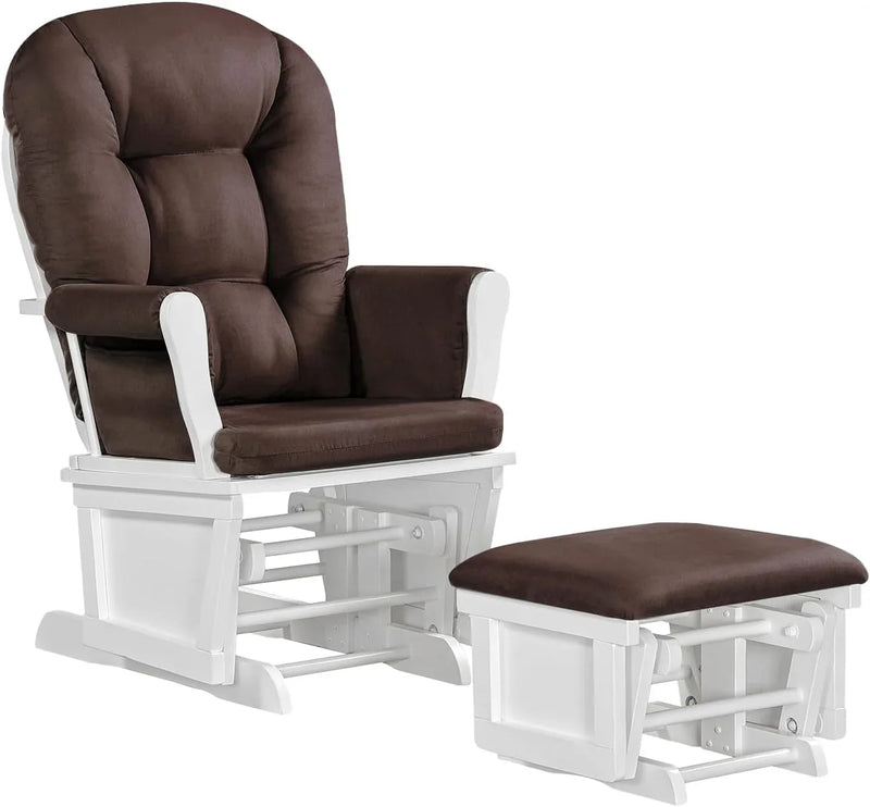 Lennox Furniture Glider Rocker Combo Espresso Beige Q7