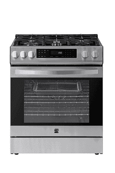 Kenmore 22-76853 5.6 cu. ft. Front-Control 5 Burner True Convection Gas Range with Oven, Large Window, Three Oven Racks, Dishwasher Safe Cast Iron... P9