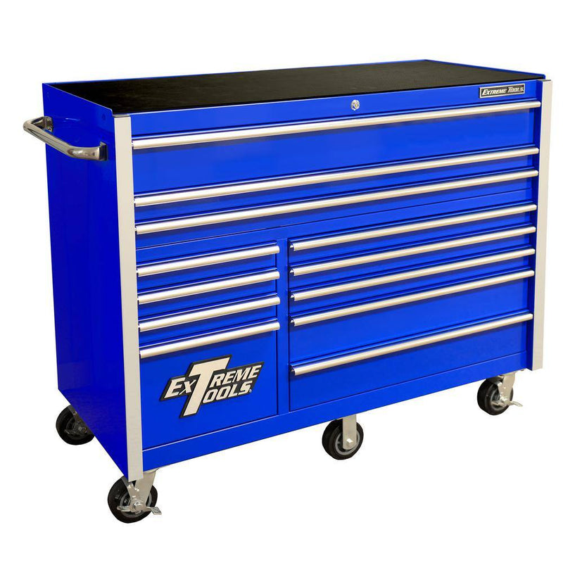 Extreme Tools THD Series 55 in. 12-Drawer Roller Cabinet Tool Chest in Blue THD552112RCBL W6