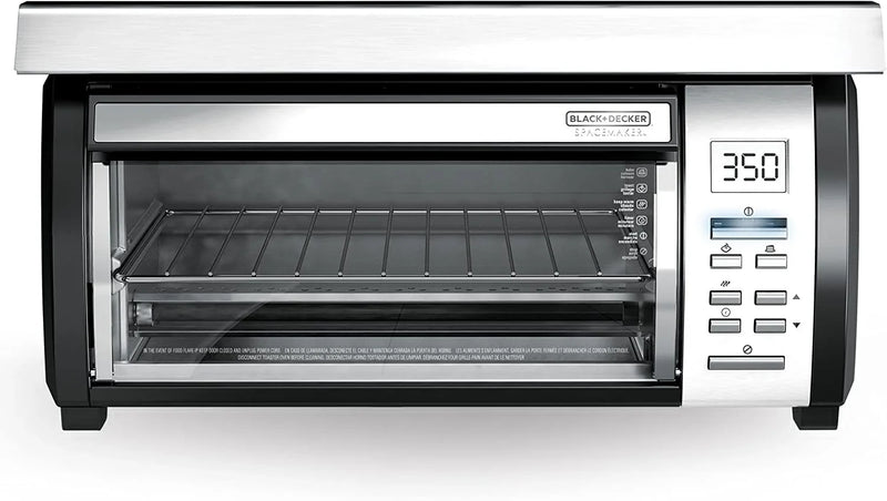 BLACK DECKER SpaceMaker Under-Counter Toaster Oven, Digital Controls, Black/Stainless Steel, Fits 9-测-- Pizza, TROS1000D O0