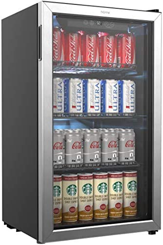 hOmeLabs Beverage Refrigerator and Cooler – 120 Can Mini Fridge X7