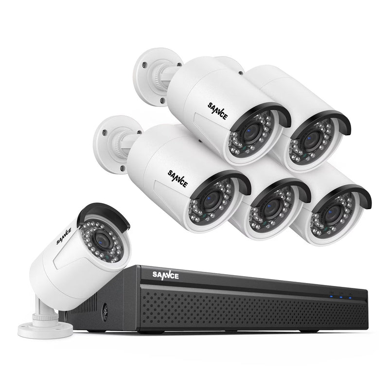 SANNCE 8CH 5MP Poe Home Security Camera System,2MP 8CH Poe NVR, 6pcs 1080P Outdoor Poe Cameras,No Hard Drive Z2