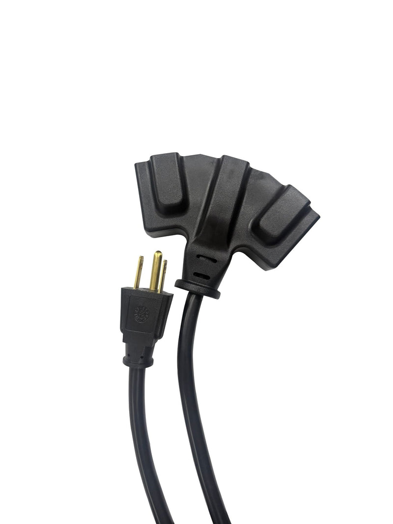 20' 16 Gauge 3-Tap Outdoor Extension Cord, Black Y8