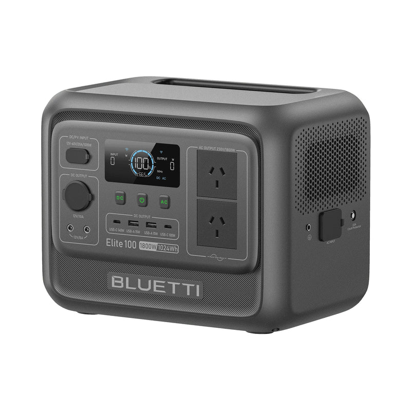 BLUETTI Elite 100 V2 Portable Solar Generator, 1024Wh LFP Battery, 1800W AC Output, Compact Backup Power for Camping and Home Z1